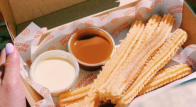 Churros with chocolate dip.